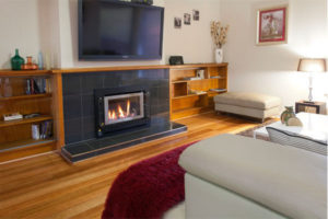 Webster Street Luxury Accommodation Ballarat - lounge room with fire